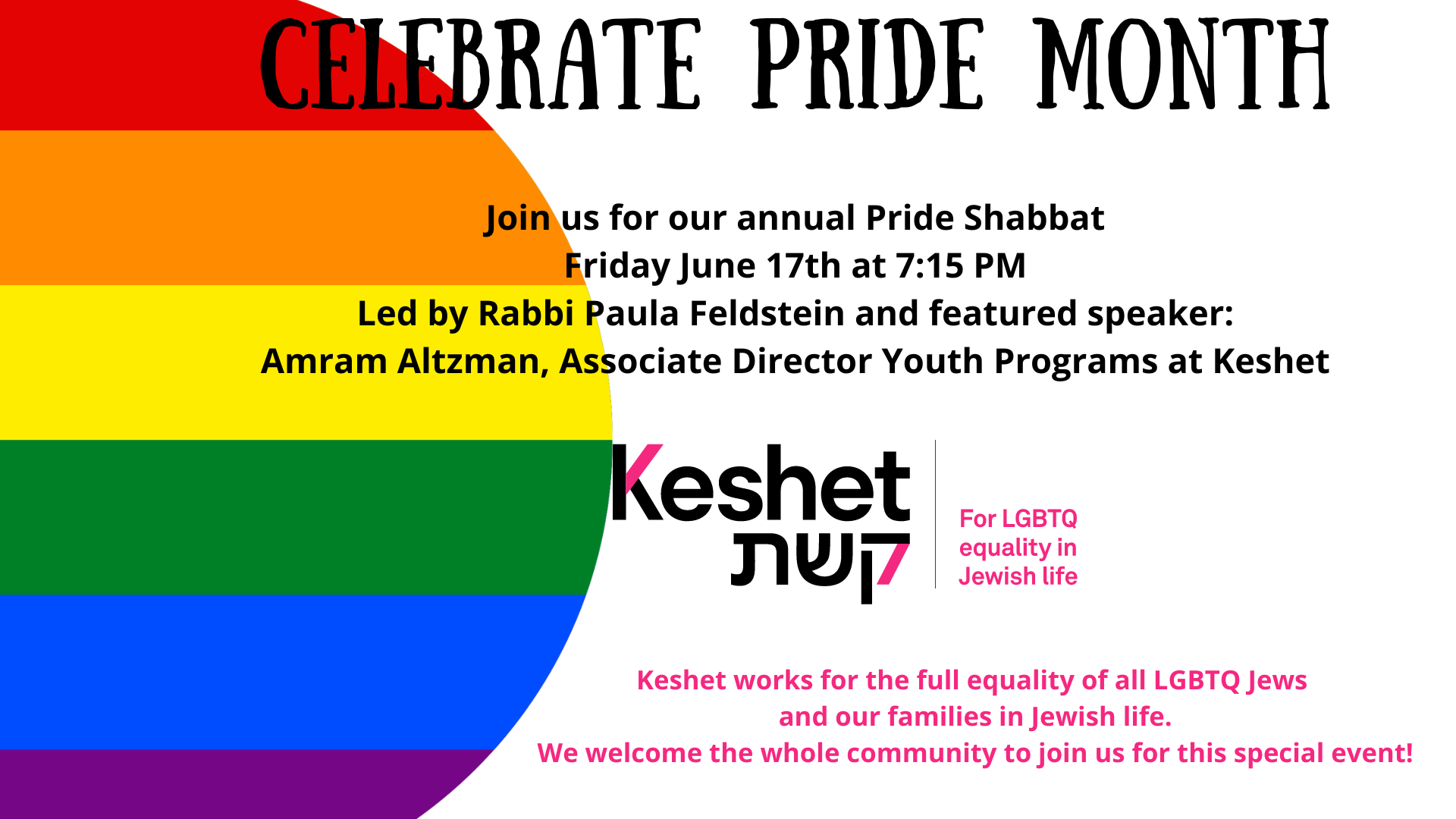 Annual Pride Shabbat Services