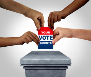 Your,Vote,Counts,As,Diverse,Hands,Casting,A,Ballot,At
