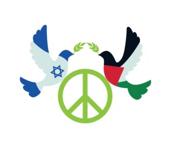 Palestine,And,Israel,Flags,In,Peace,Doves,Design